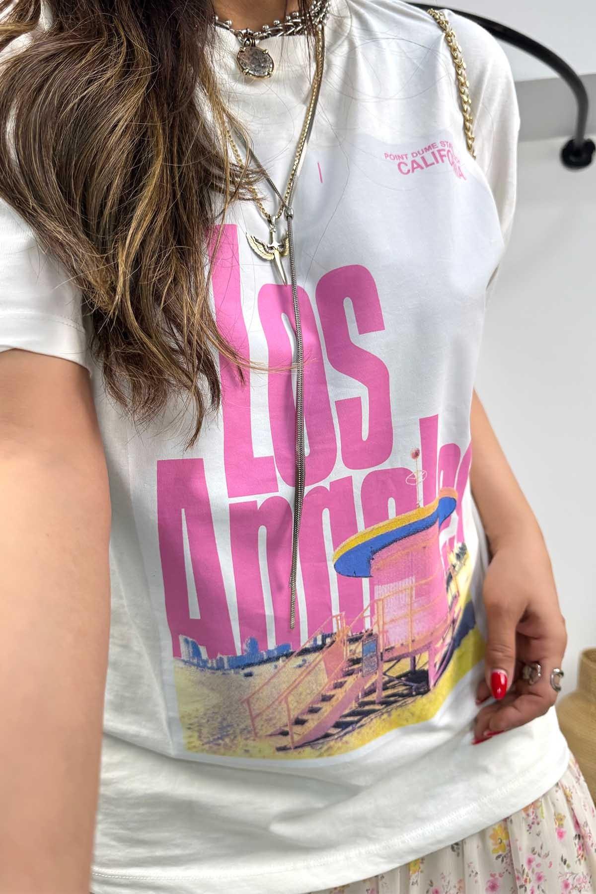 Los Angeles Tshirt Ekru