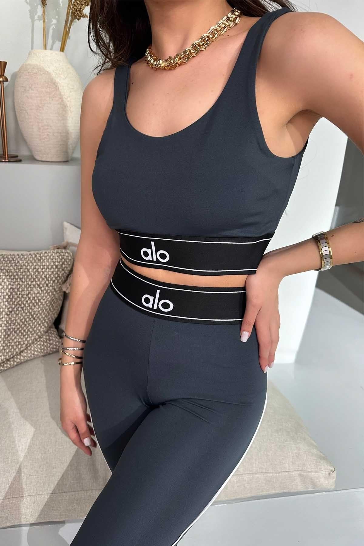 Marka Model Biye Detay Tayt Crop Takım Antrasit