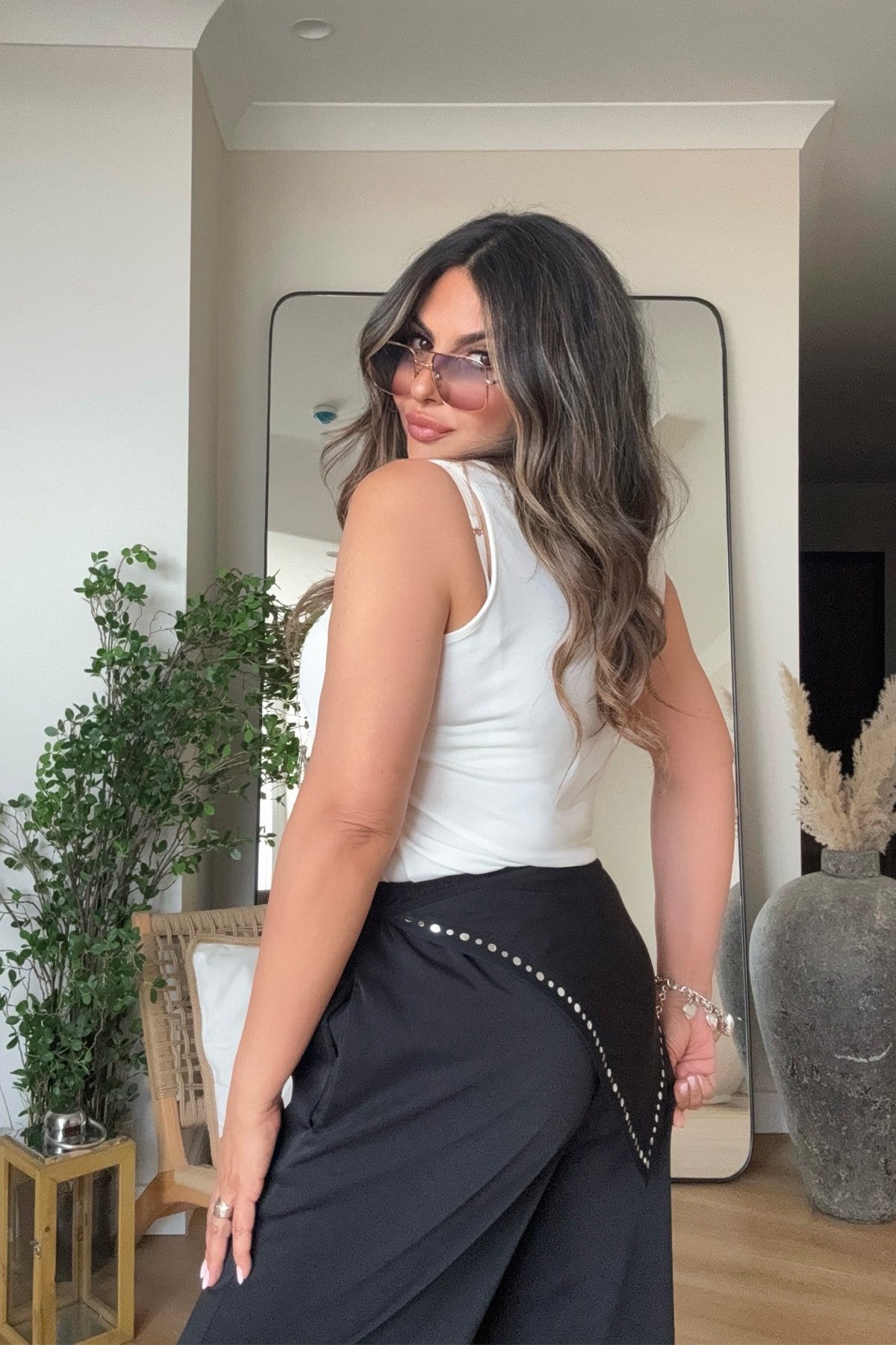 Marka Model Şal Bağlamalı Pantolon Siyah
