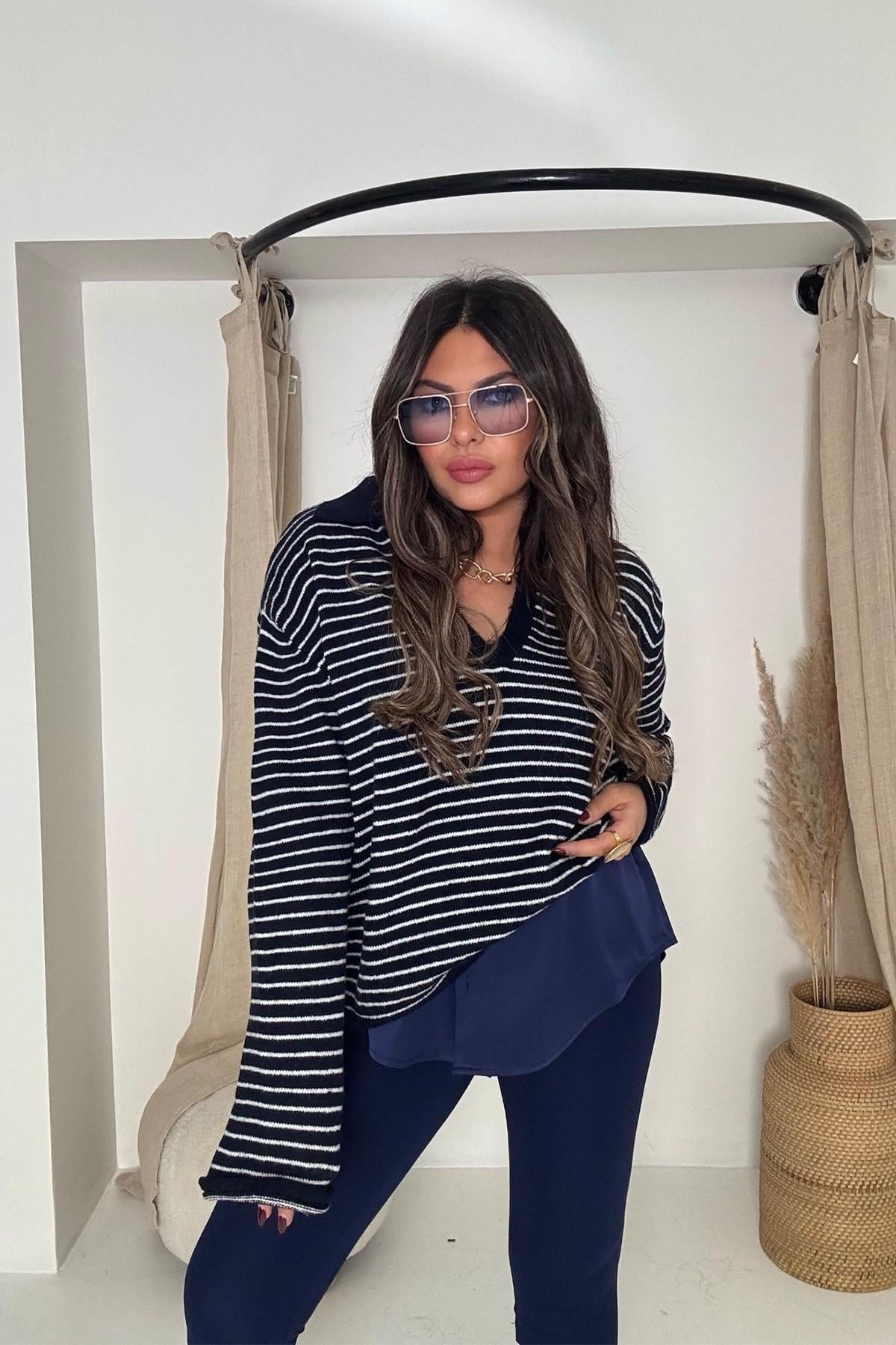 Marka Model Şardonlu Tayt Lacivert
