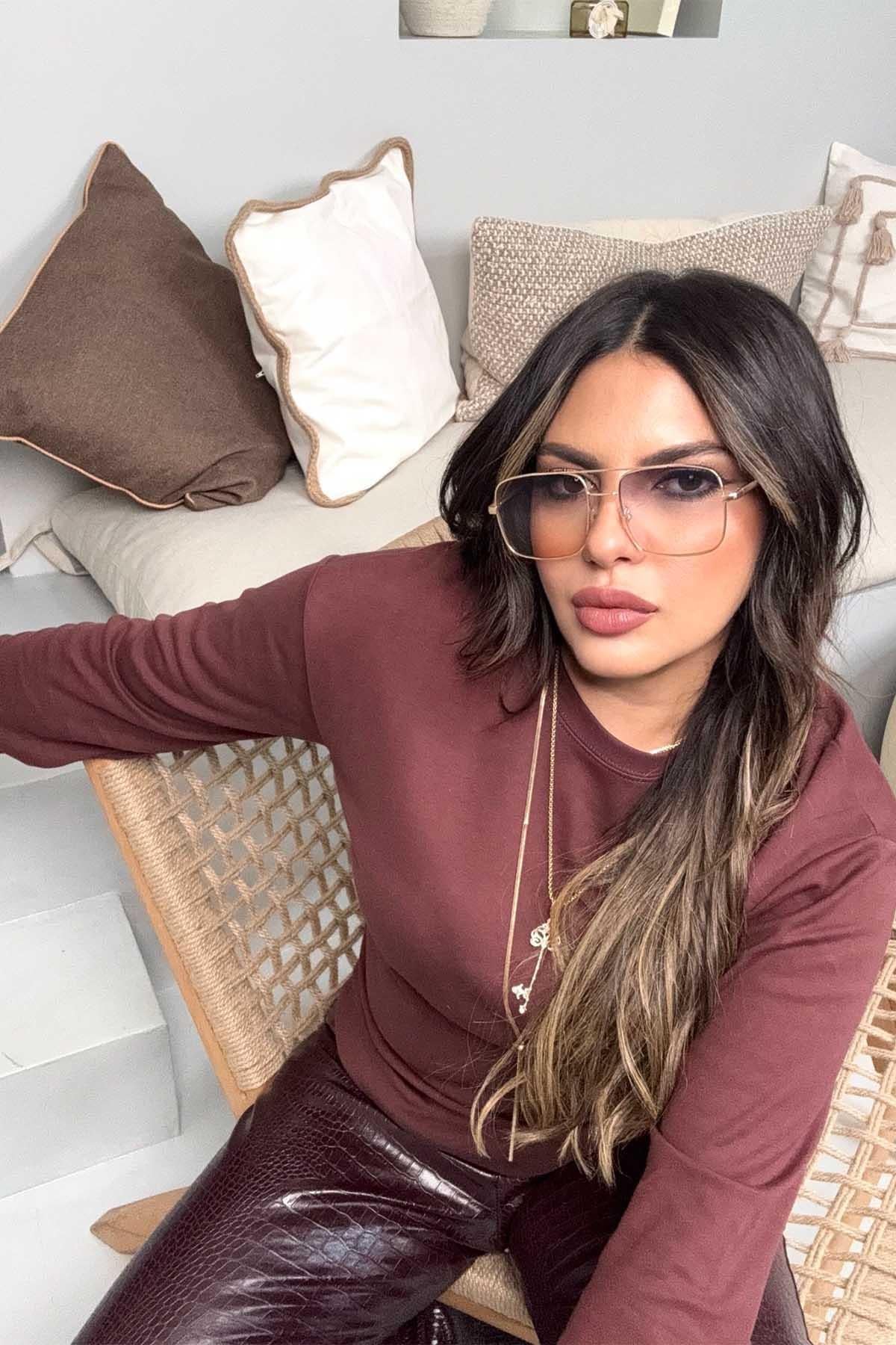 Mass Basic Uzun Kollu Tshirt Kahve
