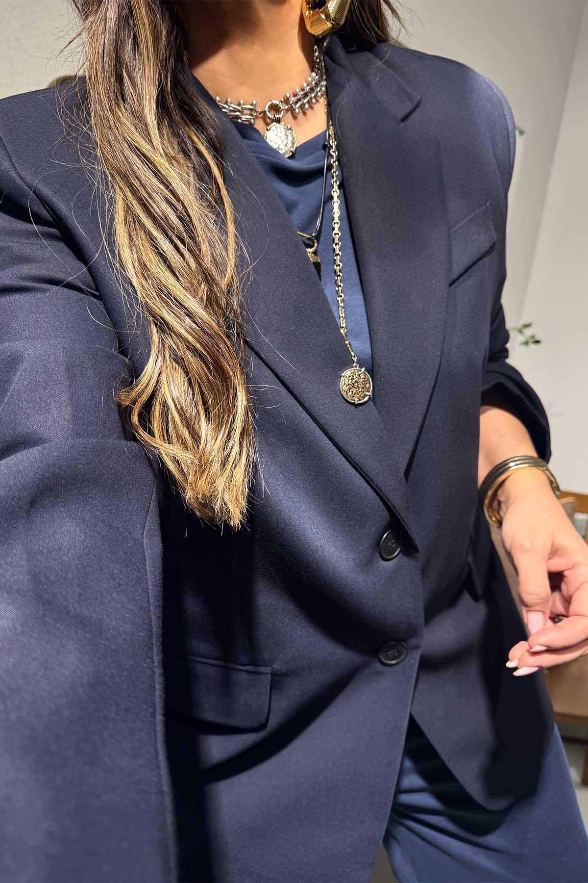 Massi Blazer İki Düğmeli Ceket Lacivert
