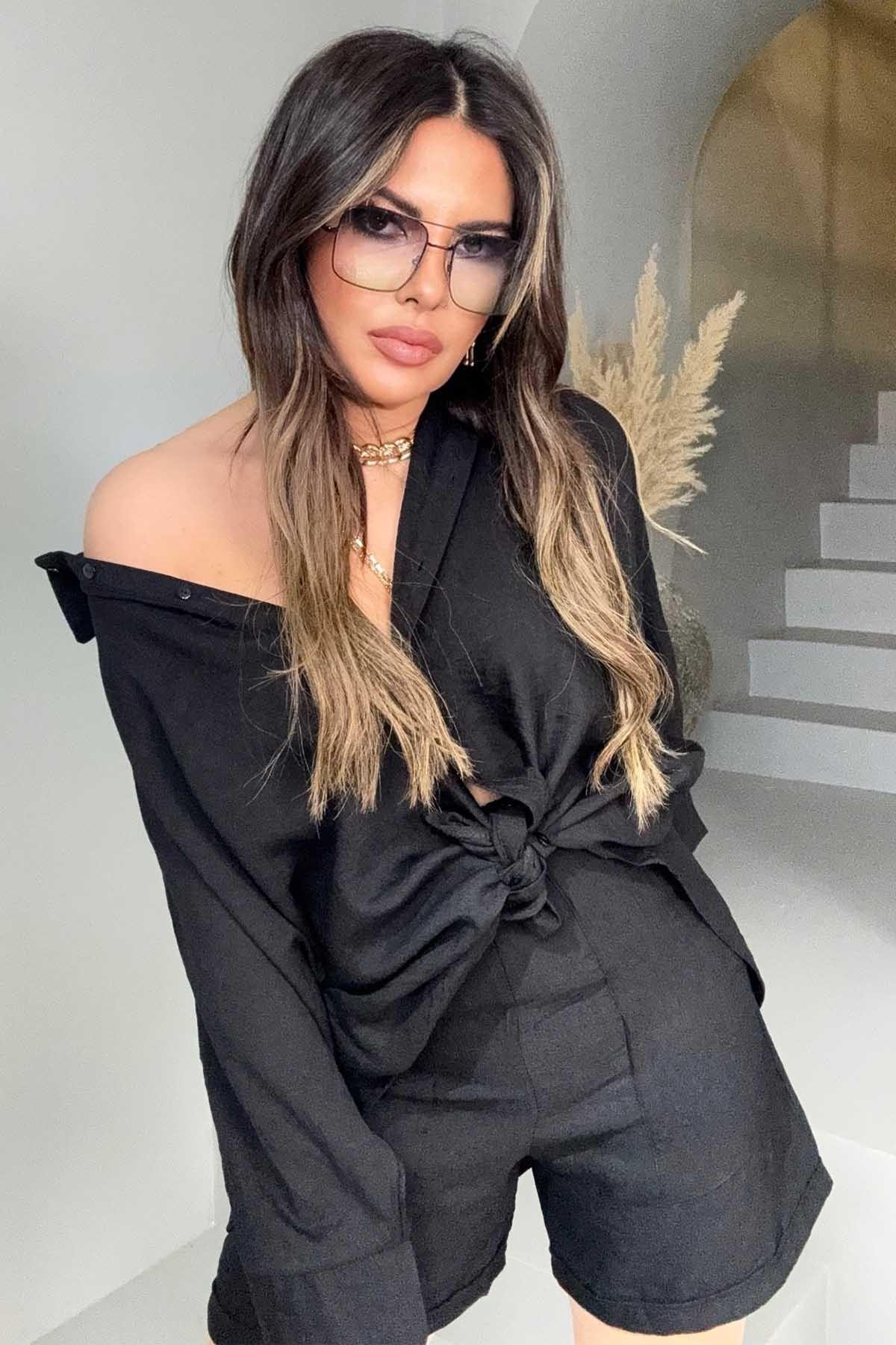 Massi Model Oversize Şortlu Takım Siyah