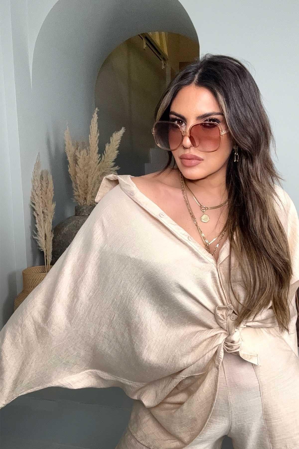 Massi Model Oversize Şortlu Takım Taş