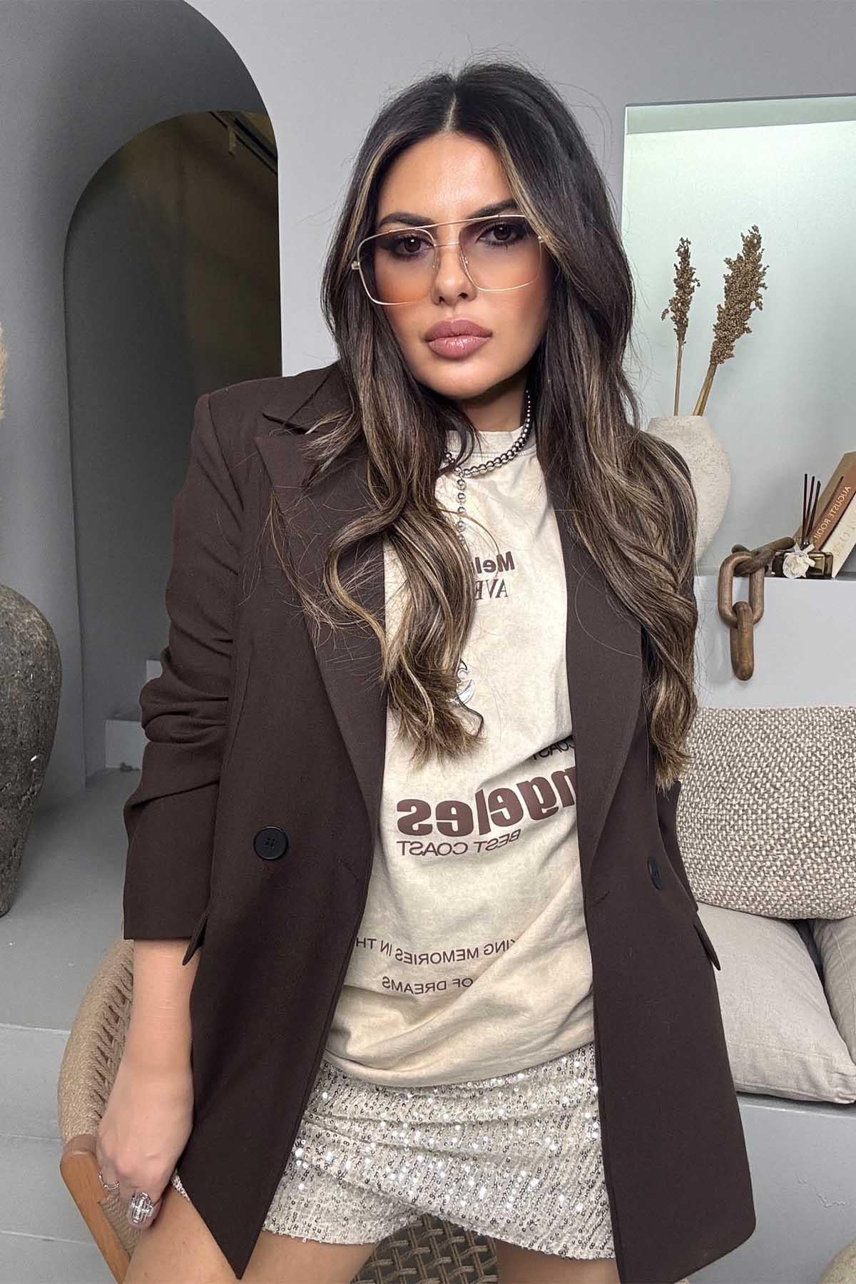 Melrose Oversize Yıkamalı Tshirt Taş