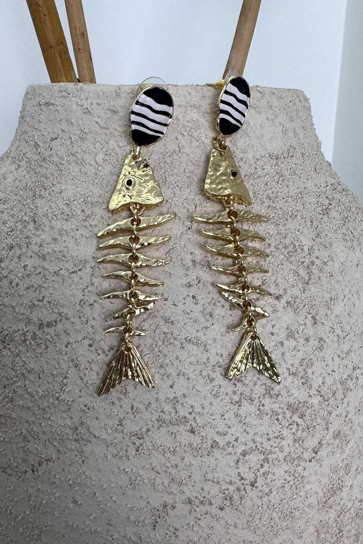 Metal Balık Küpe Gold