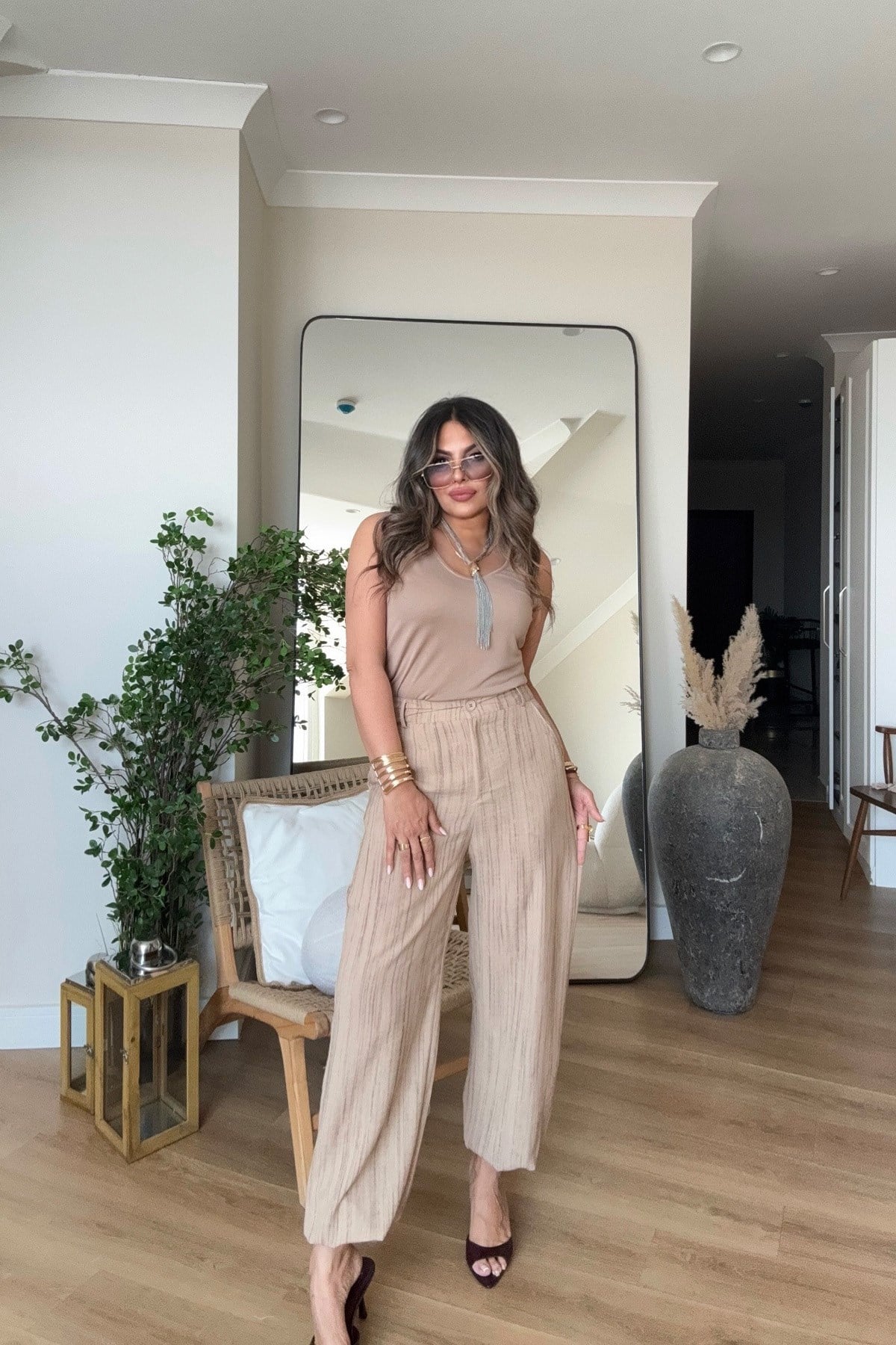 Modal Kumaş Askılı Atlet Camel