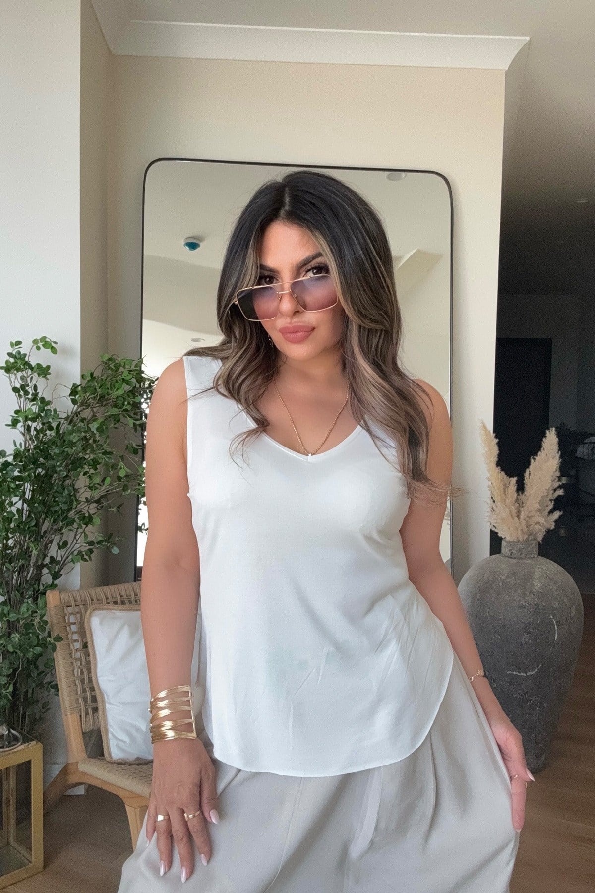 Modal Kumaş Askılı Atlet Ekru