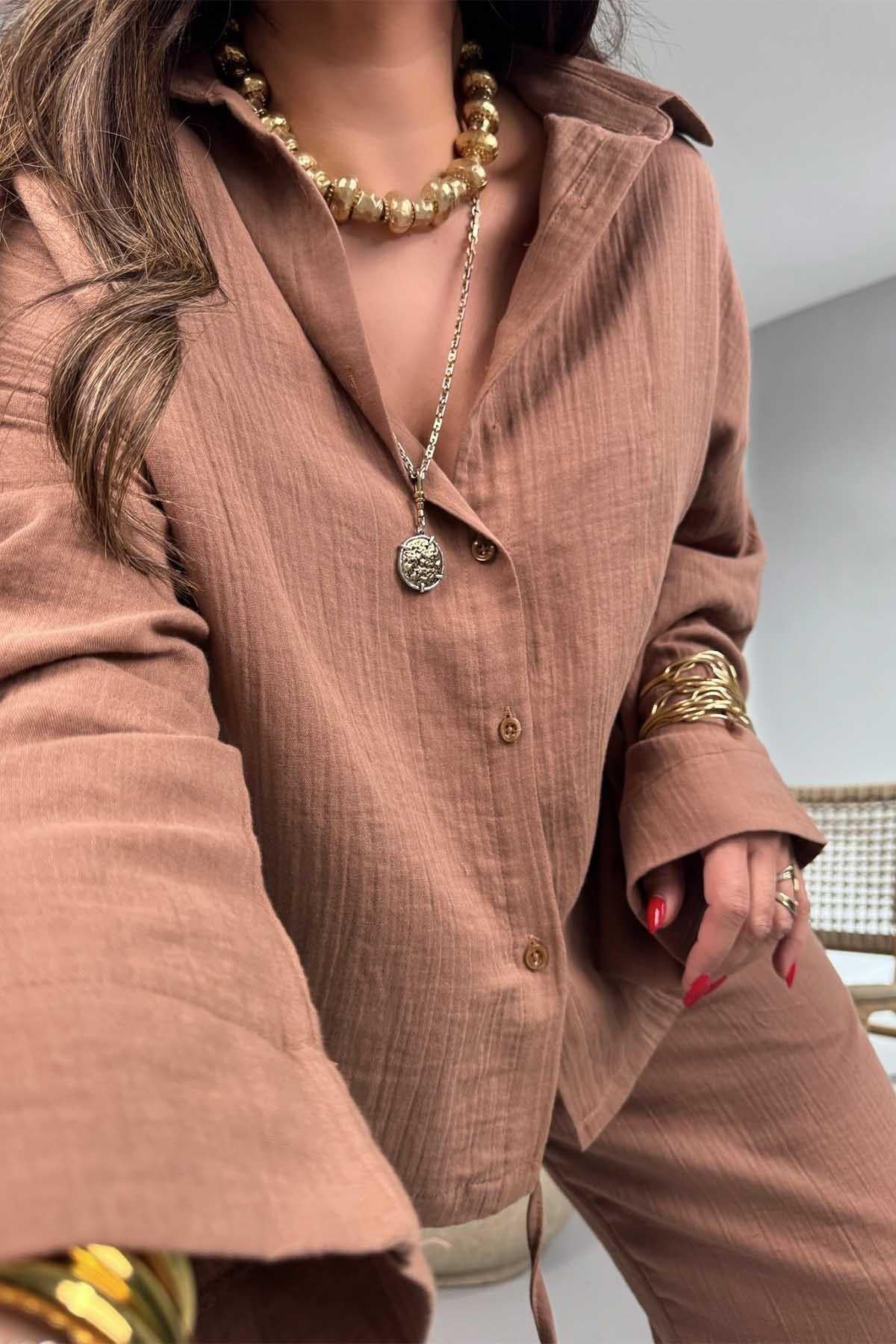 Müslin Kumaş Takım Mocha Moısse