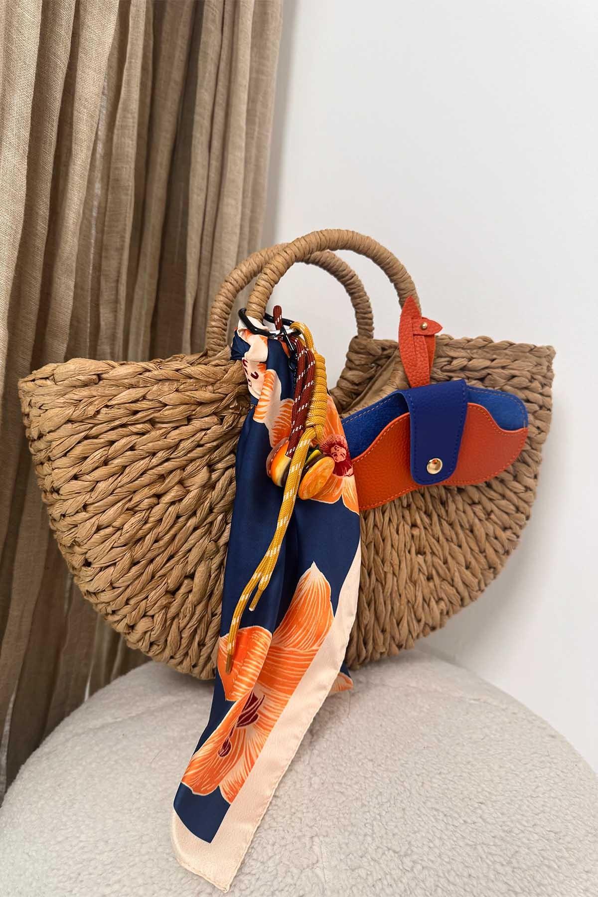 Örgü Hasır Çanta Camel