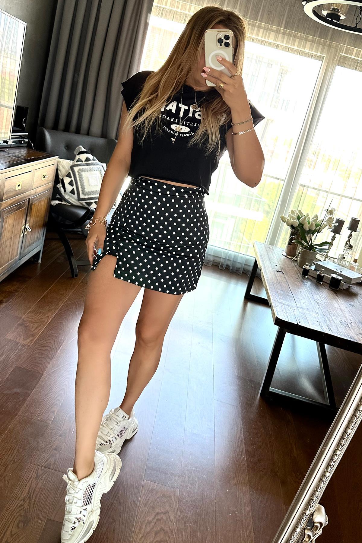 Positano Crop Tshirt Siyah
