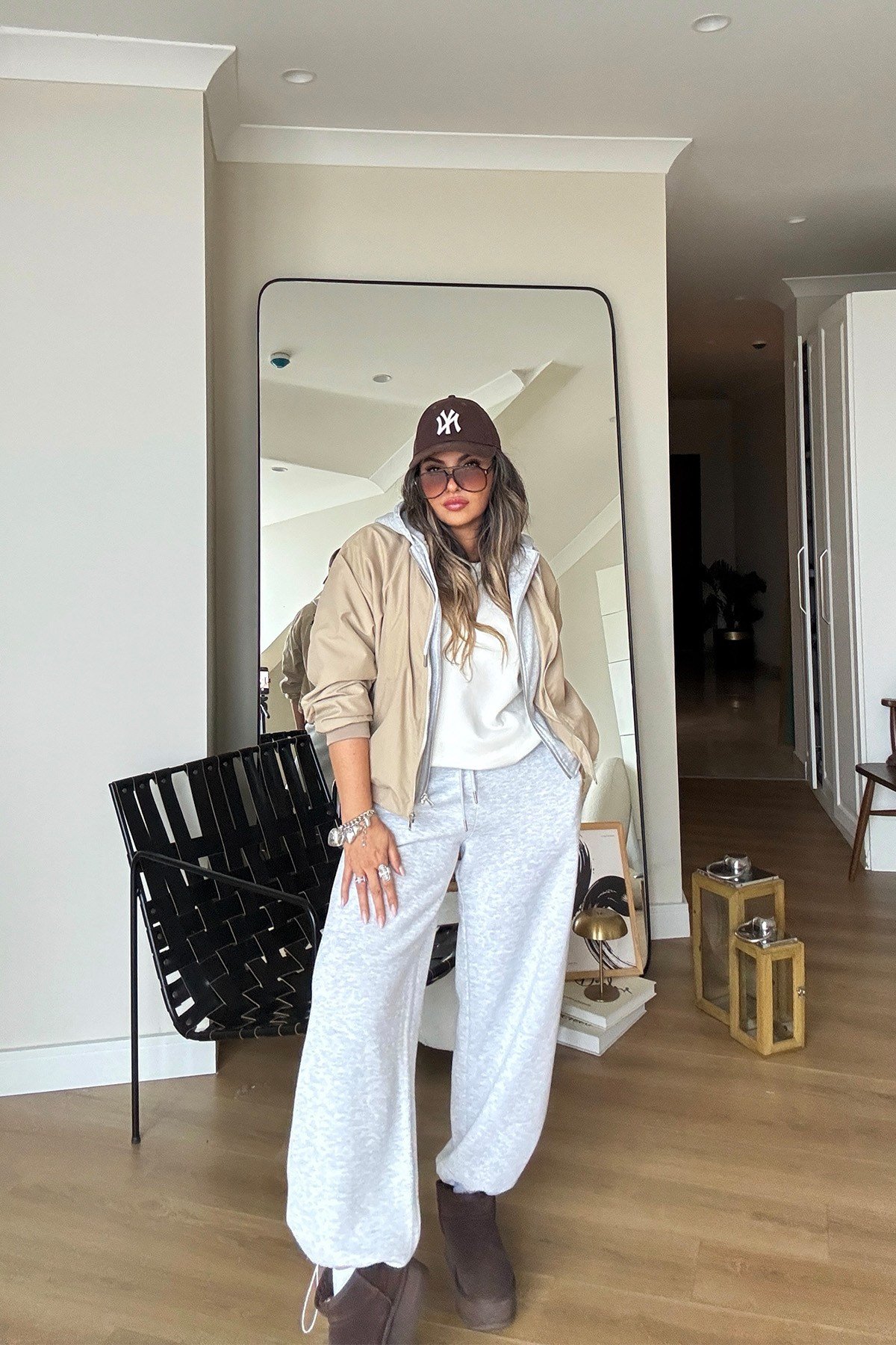 San Francisco Nakışlı Sweat Garnili Mont Bej