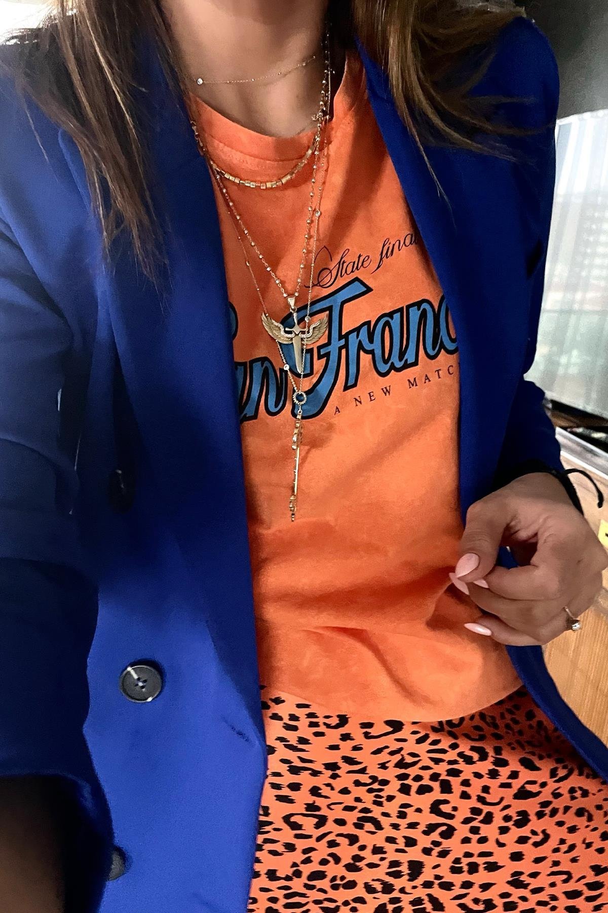 San Francisko Yıkamalı Tshirt Turuncu