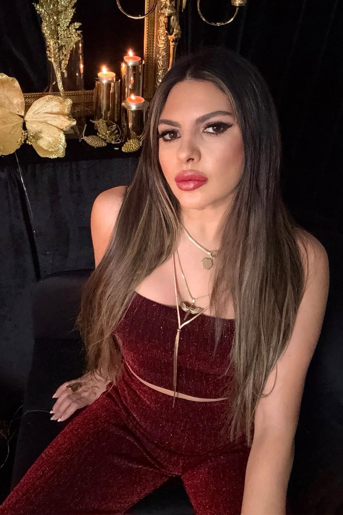 Simli İp Askı Crop Kırmızı