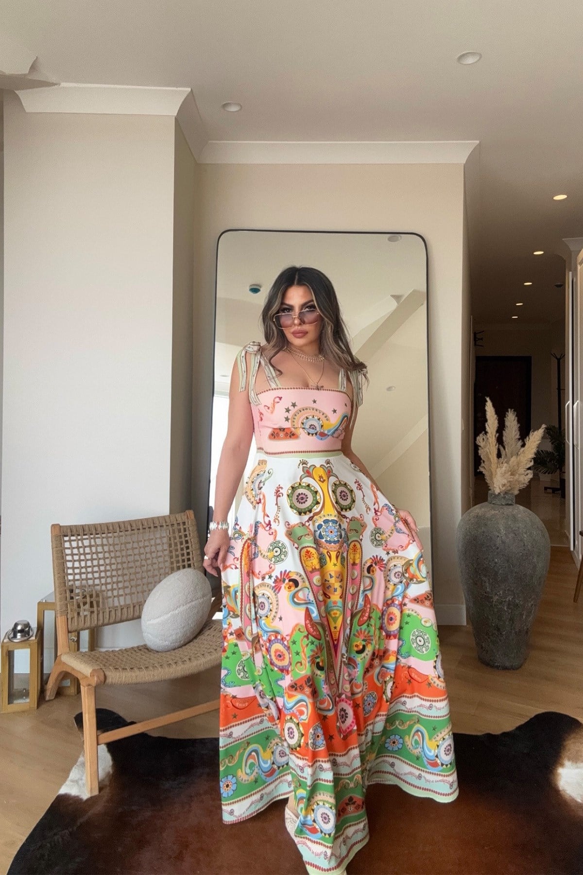 Tasarım Model Bağcık Askılı Elbise Pembe