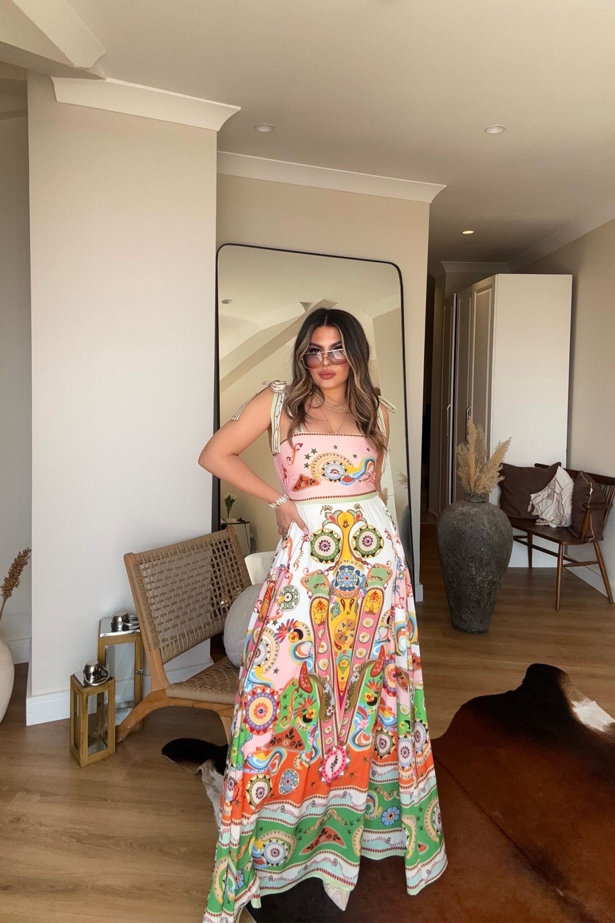 Tasarım Model Bağcık Askılı Elbise Pembe