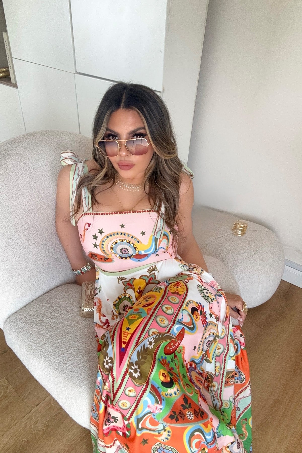 Tasarım Model Bağcık Askılı Elbise Pembe