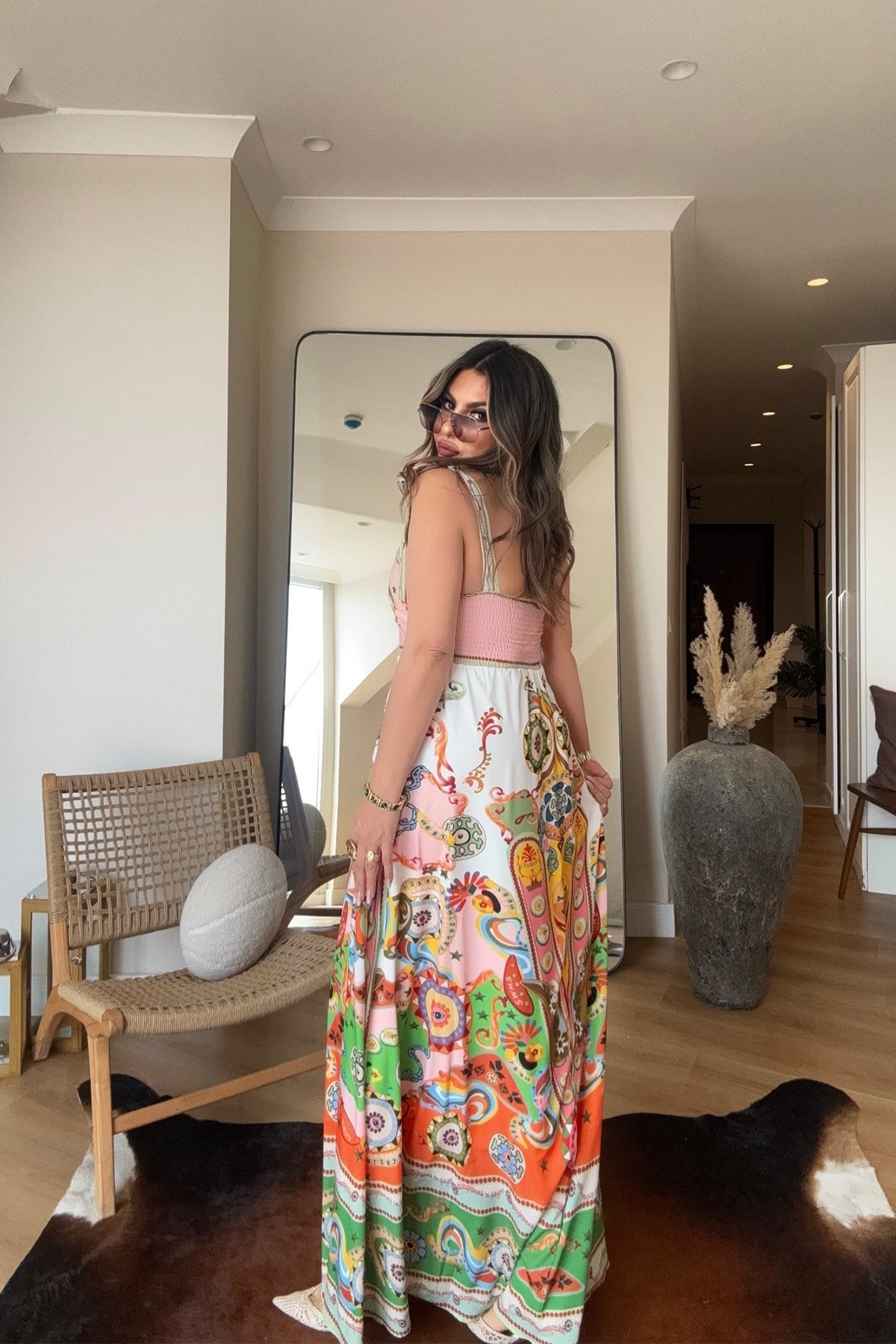 Tasarım Model Bağcık Askılı Elbise Pembe