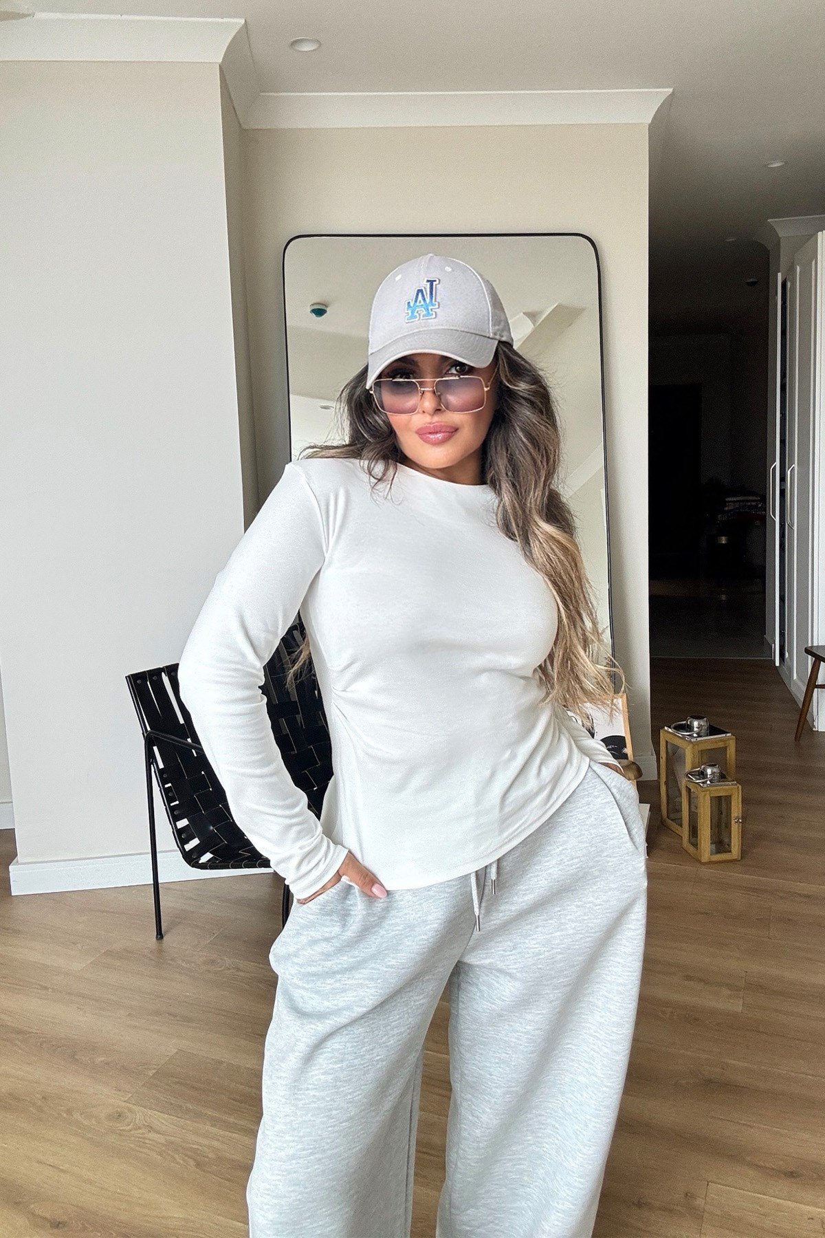 Tek Yanı Büzgülü Basic Body Ekru