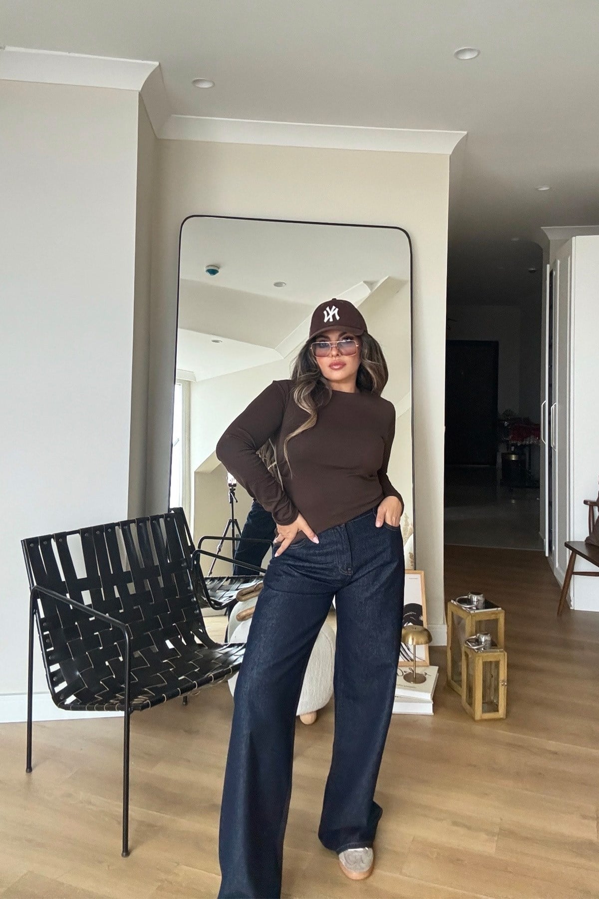 Tek Yanı Büzgülü Basic Body Kahve