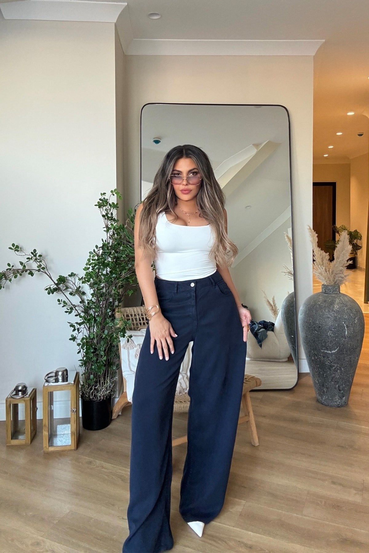 Tencel Denim Pantolon Lacivert