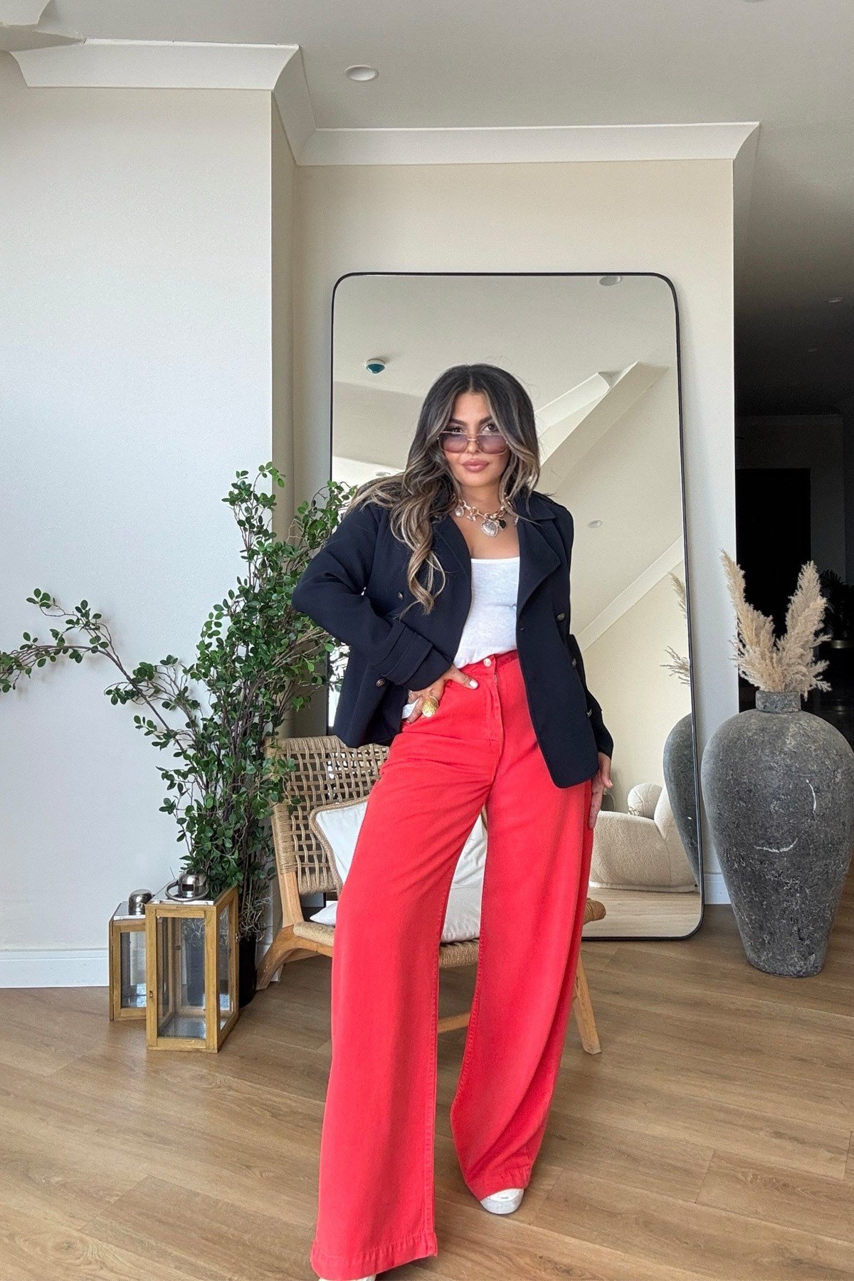 Tencel Denim Pantolon Nar çiçeği