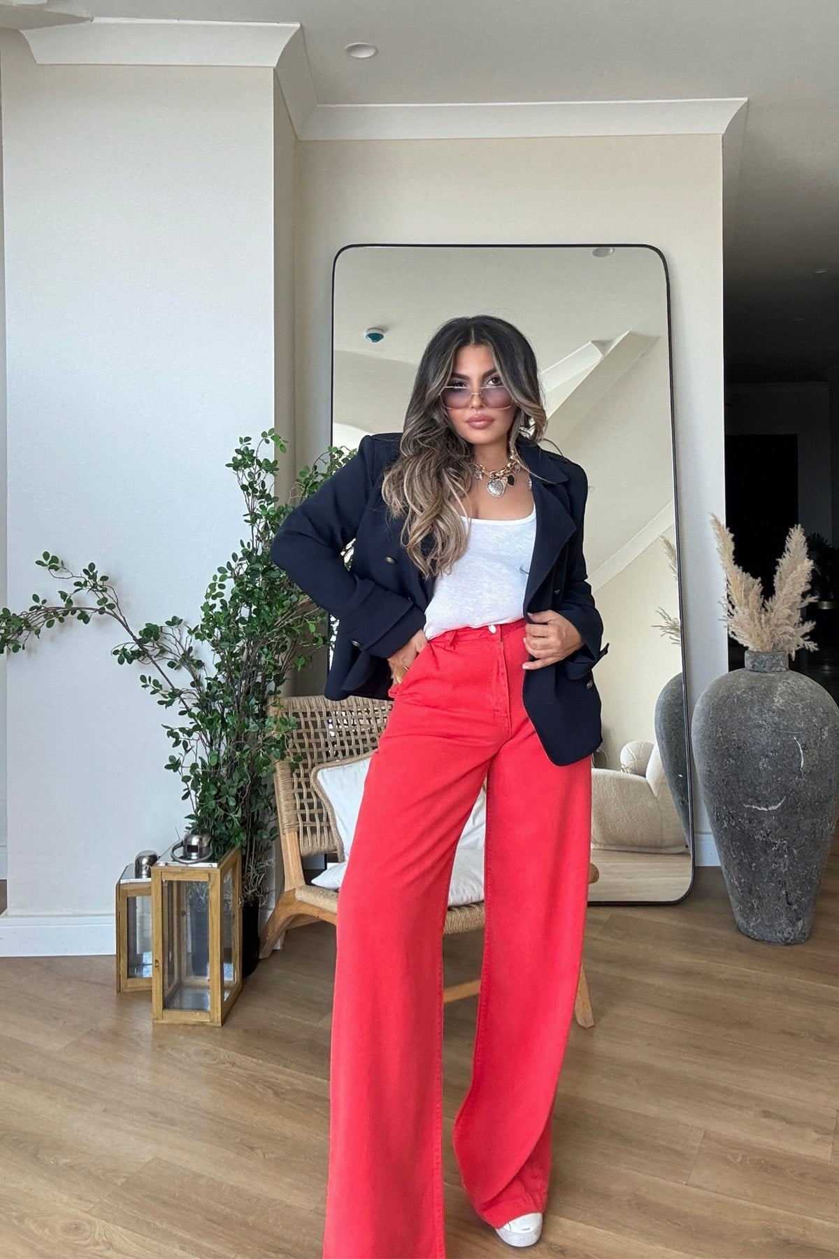 Tencel Denim Pantolon Nar çiçeği