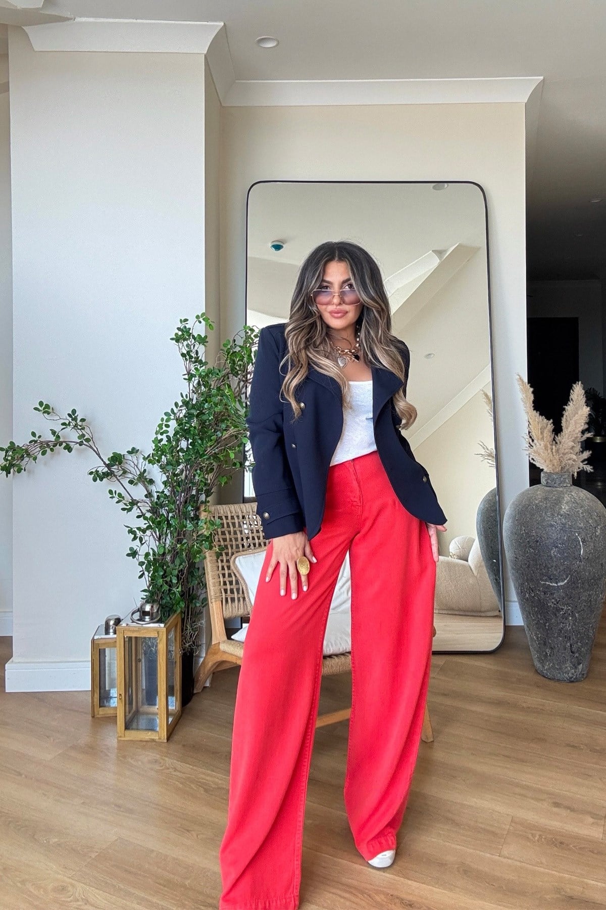 Tencel Denim Pantolon Nar çiçeği