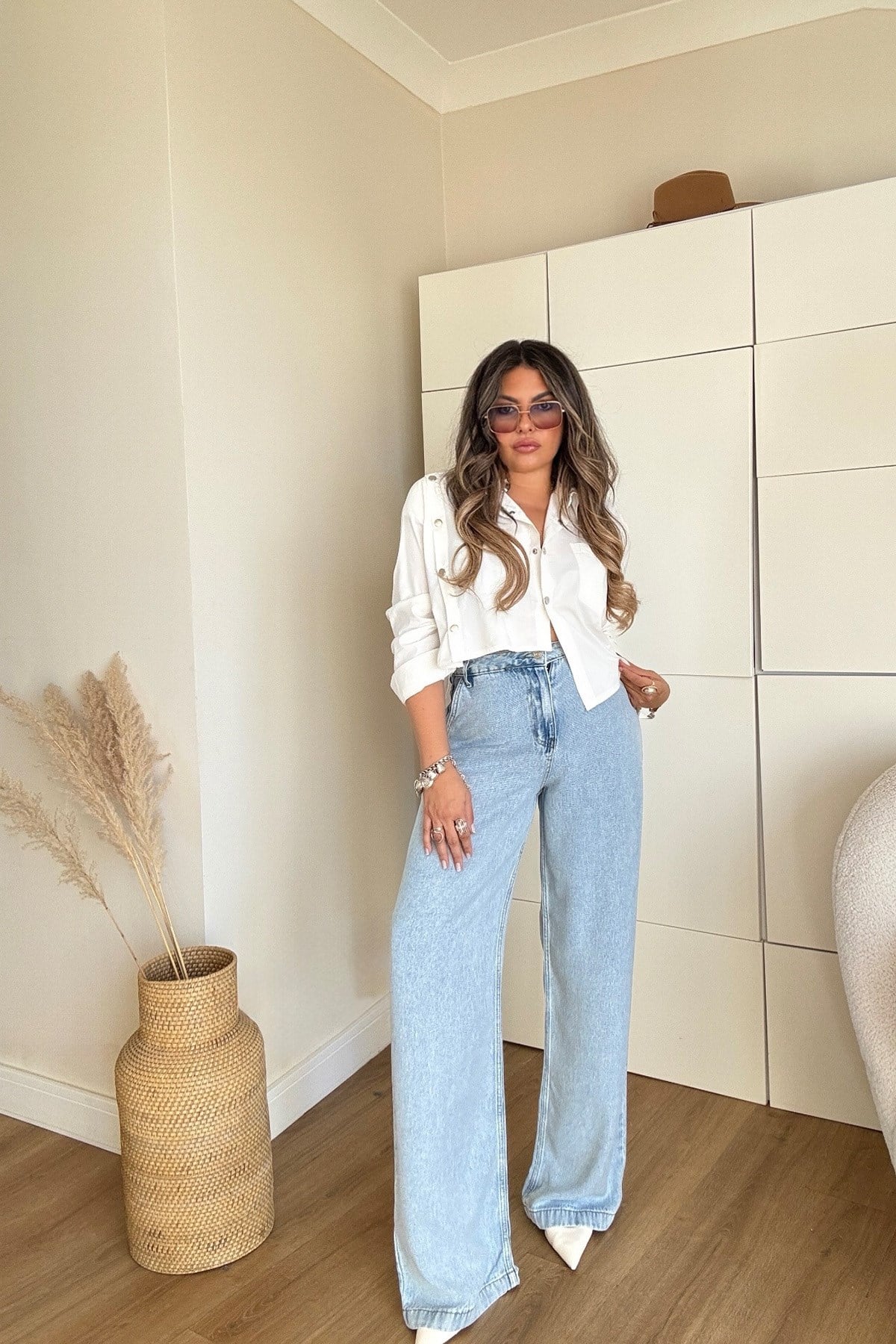 Tencel Denim Yandan Cepli Jean Açık Mavi