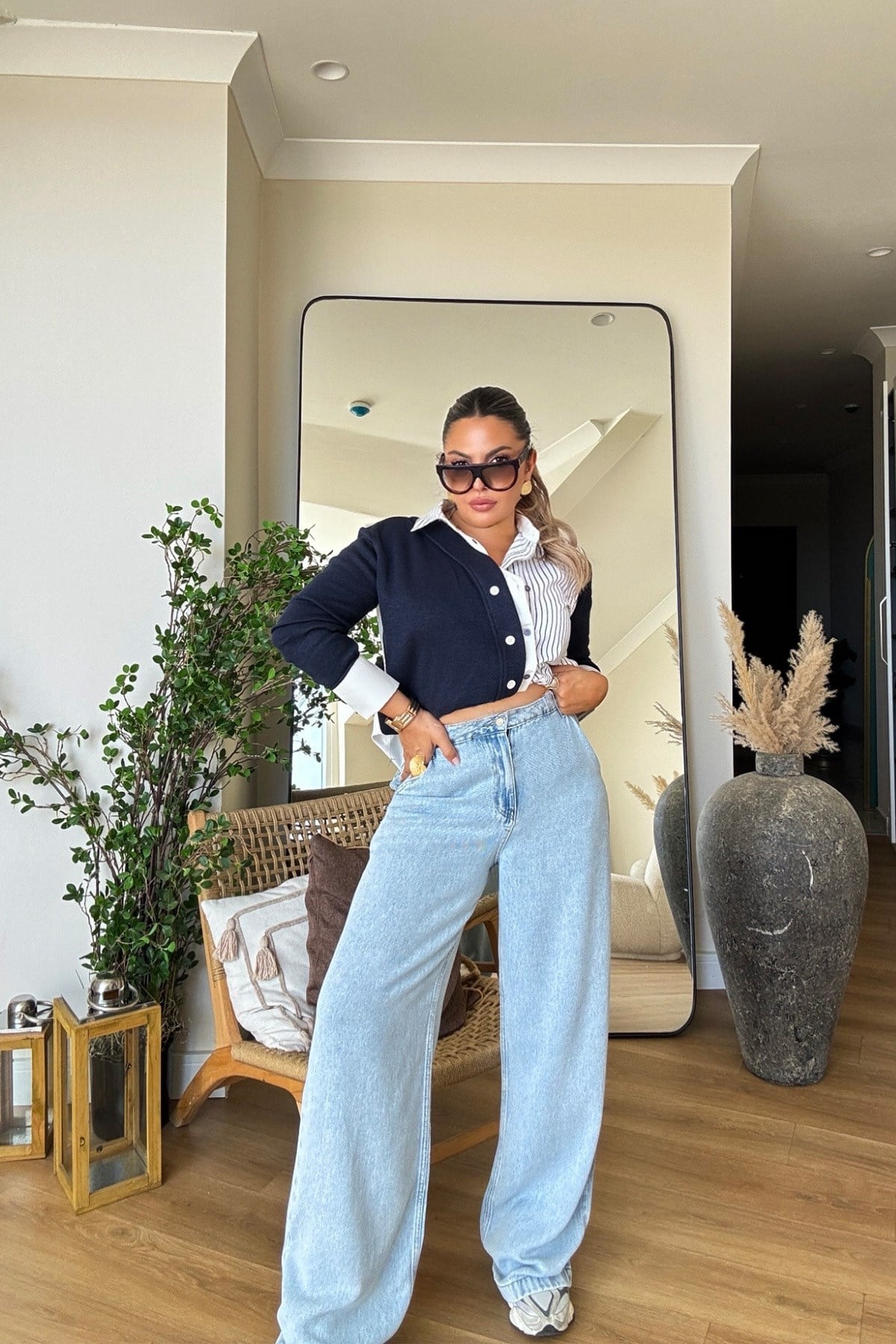 Tencel Denim Yandan Cepli Jean Açık Mavi