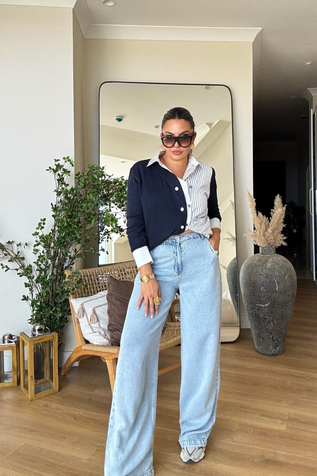 Tencel Denim Yandan Cepli Jean Açık Mavi