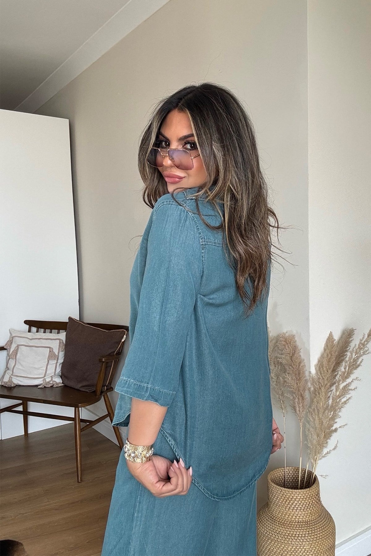 Tencel Kumaş Denim Takım Mavi