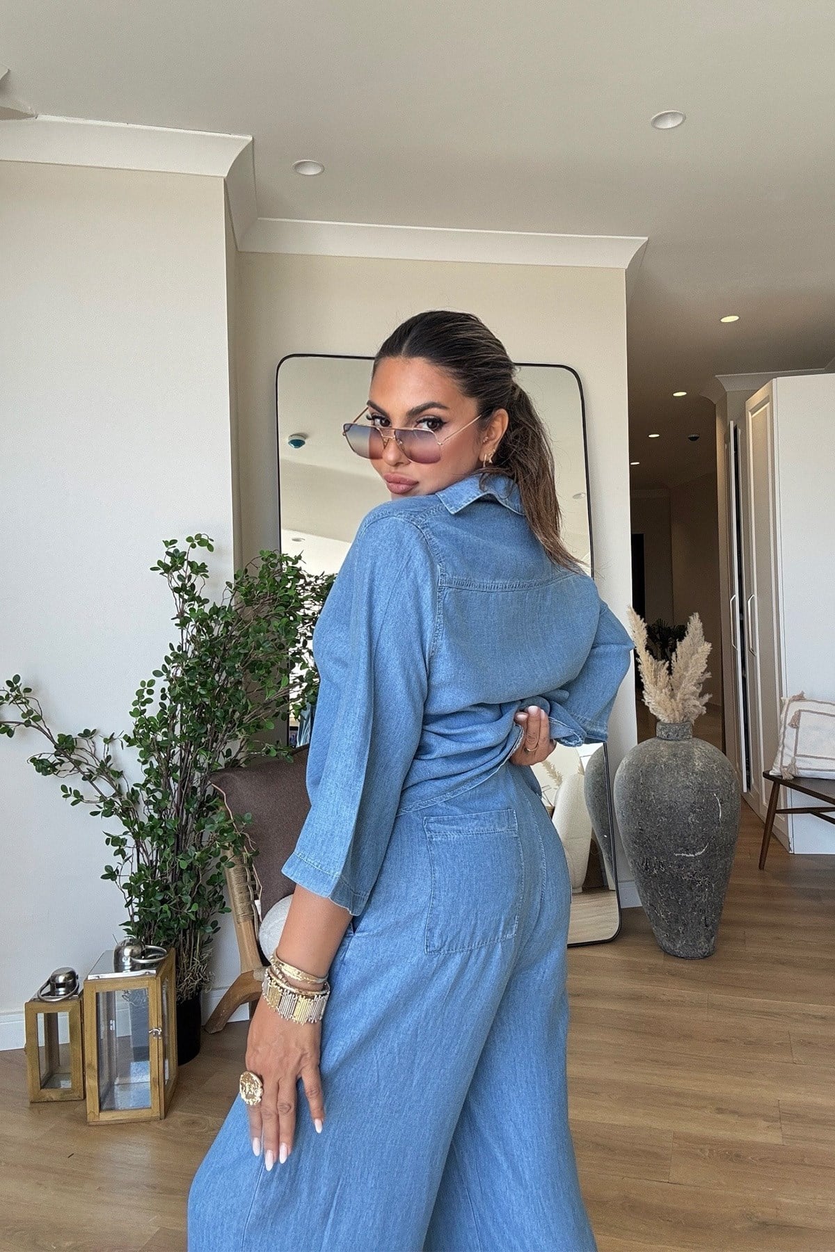 Tencel Kumaş Jean Takım Açık Mavi