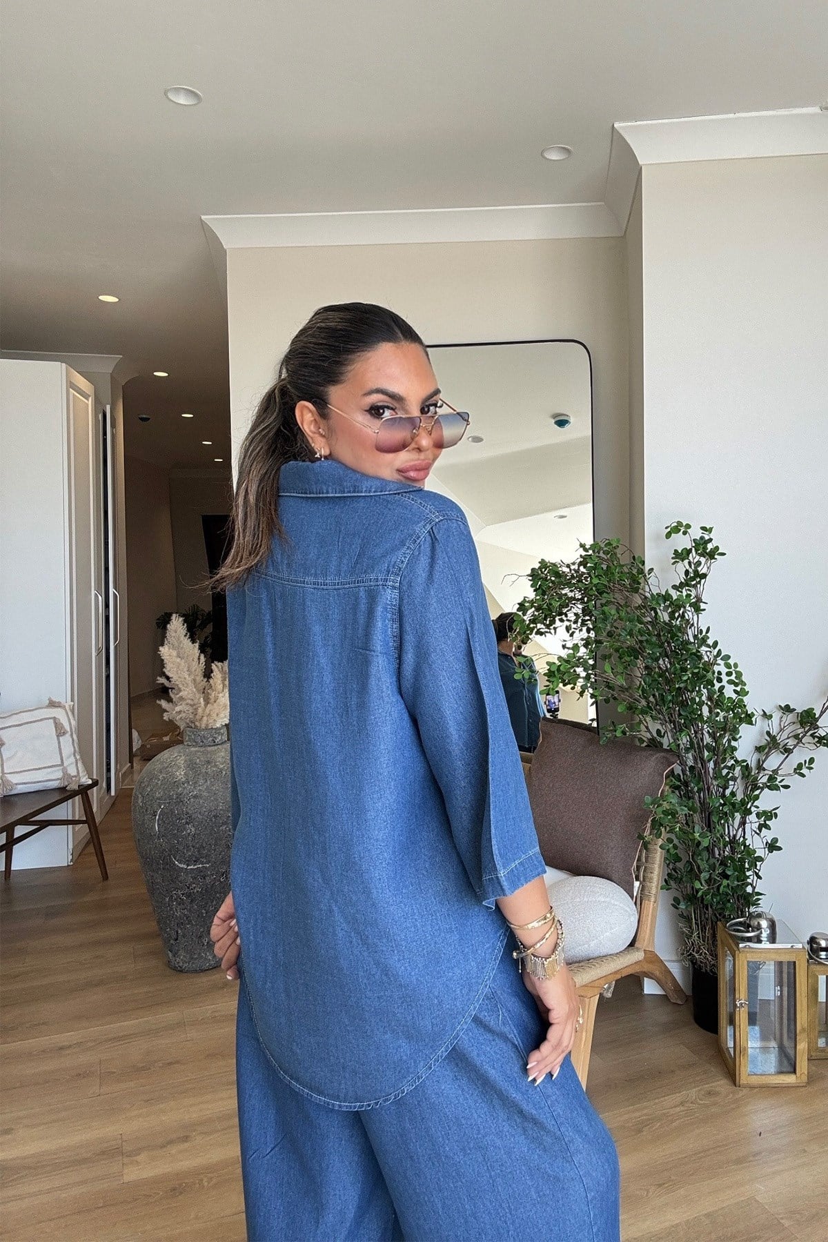 Tencel Kumaş Jean Takım Koyu Mavi