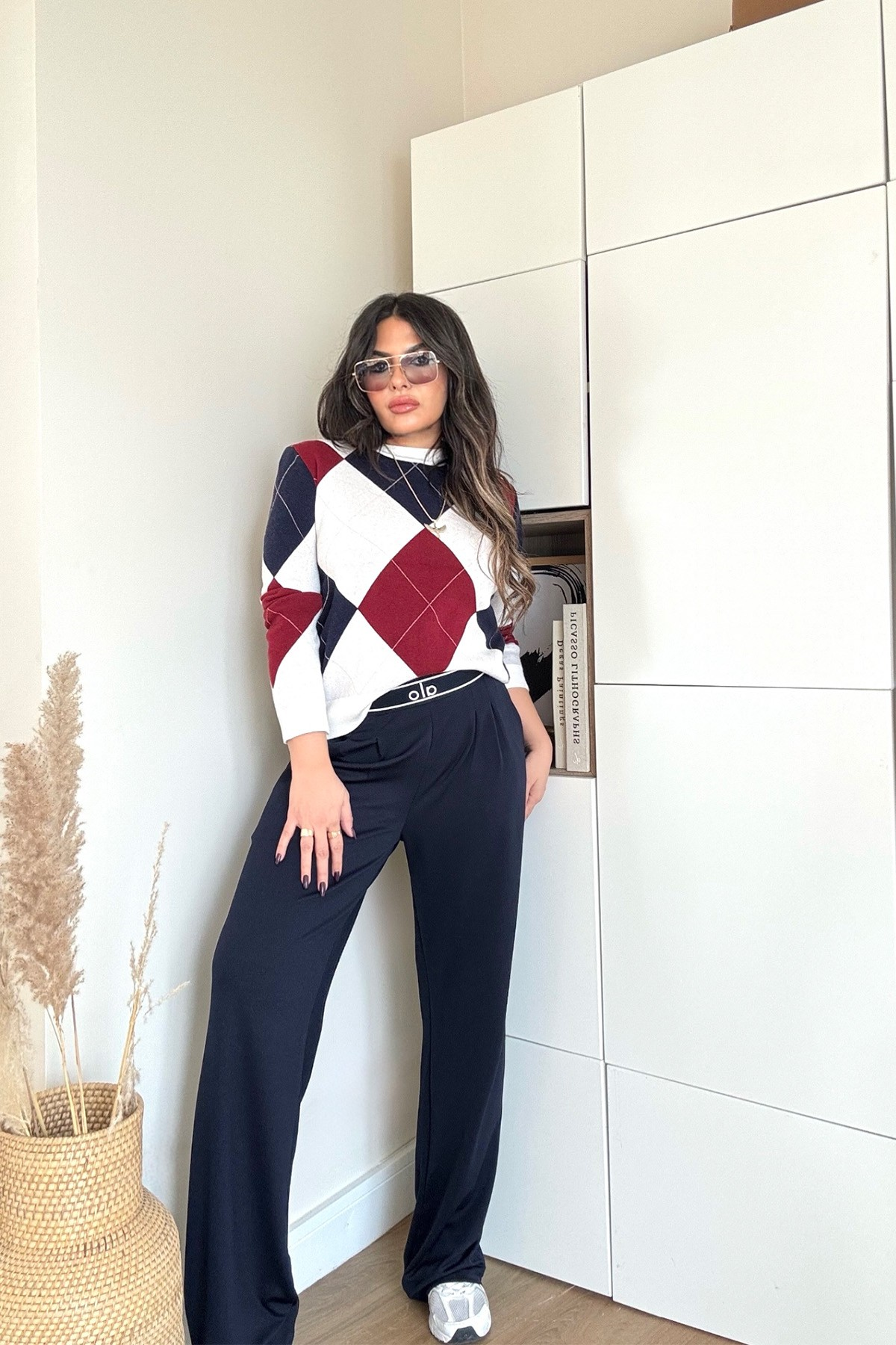 Viscosoft Luxe Triko Kazak Ekru-Lacivert