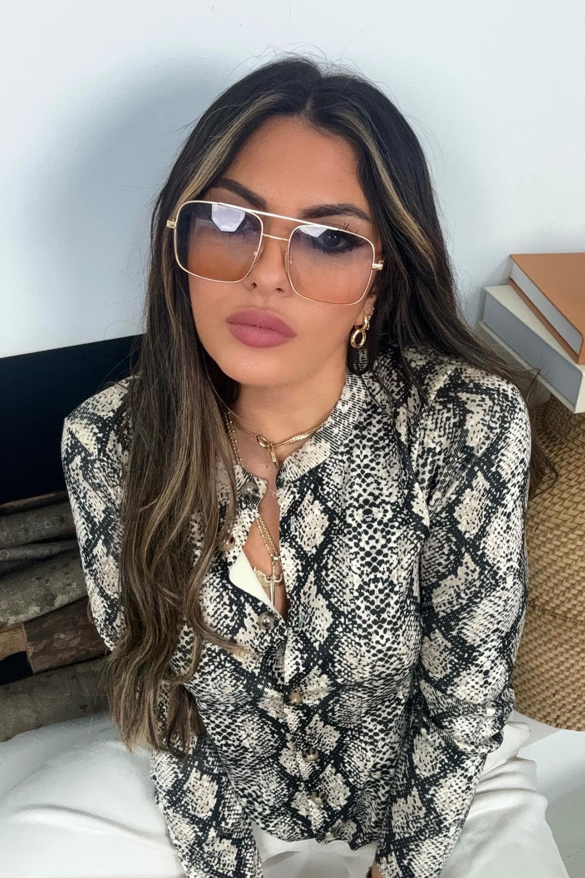 Yılan Derisi Desen Triko Hırka Taş