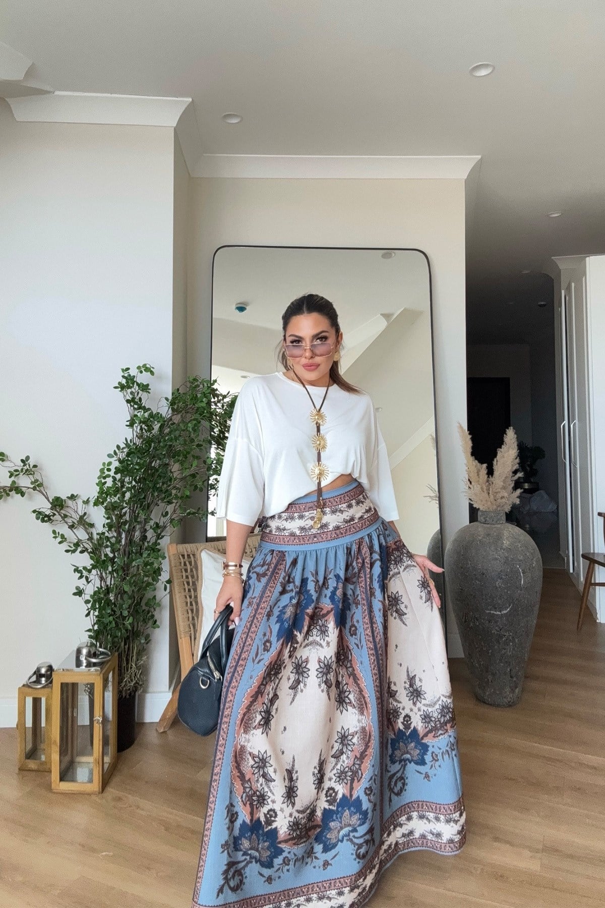 Zimmer Model Keten Etek Mavi-Kahve