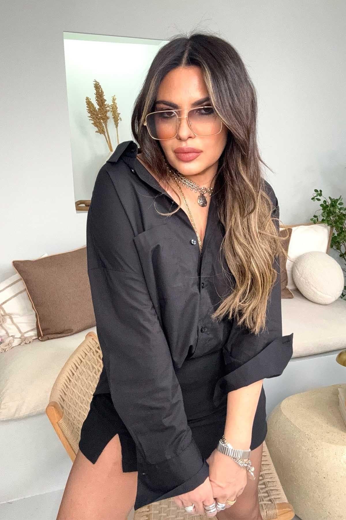 ZR Basic Poplin Gömlek Siyah