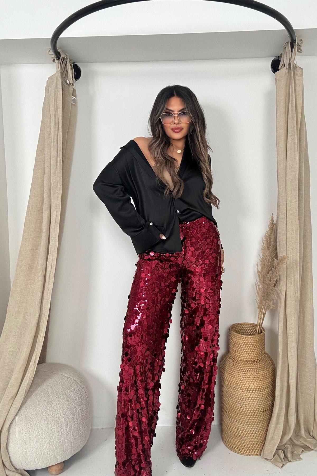 Zr Payet Pantolon Kırmızı