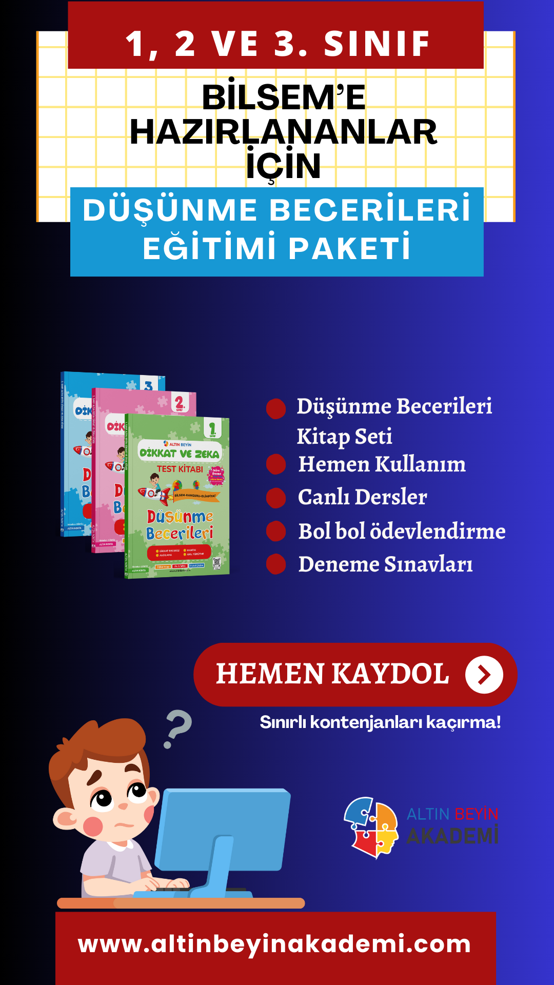 Bilsem İçin Düşünme Becerileri Paketi | Bilsem Kanguru Matematik Hazırlık