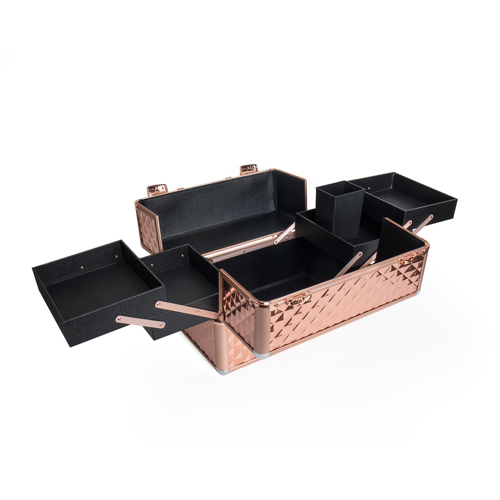 INGLOT Diamond Rose Gold Profesyonel Makyaj Çantası MB153A-M Kilitli Rose Gold Organizer