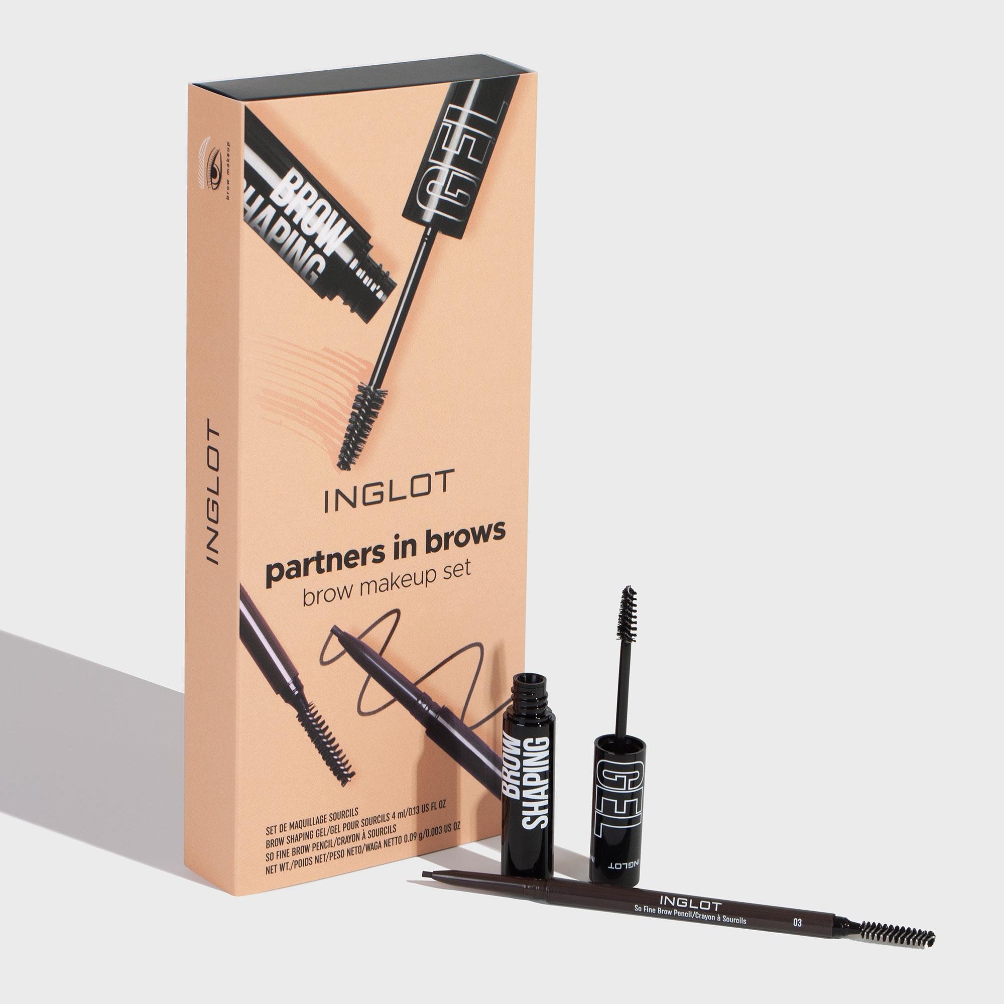 INGLOT Partners in Brows Kaş Makyaj Seti – Kaş Şekillendirici Jel + İnce Uçlu Kaş Kalemi