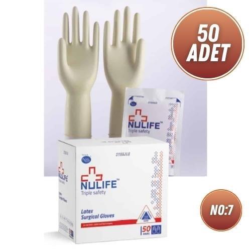 Nulife Lateks Cerrahi Eldiven Pudralı