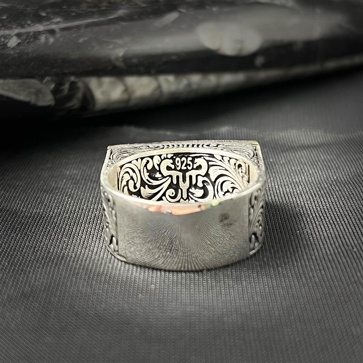  Gold Detay Ayetel Kürsi İşlemeli Ay Yıldız Yüzük