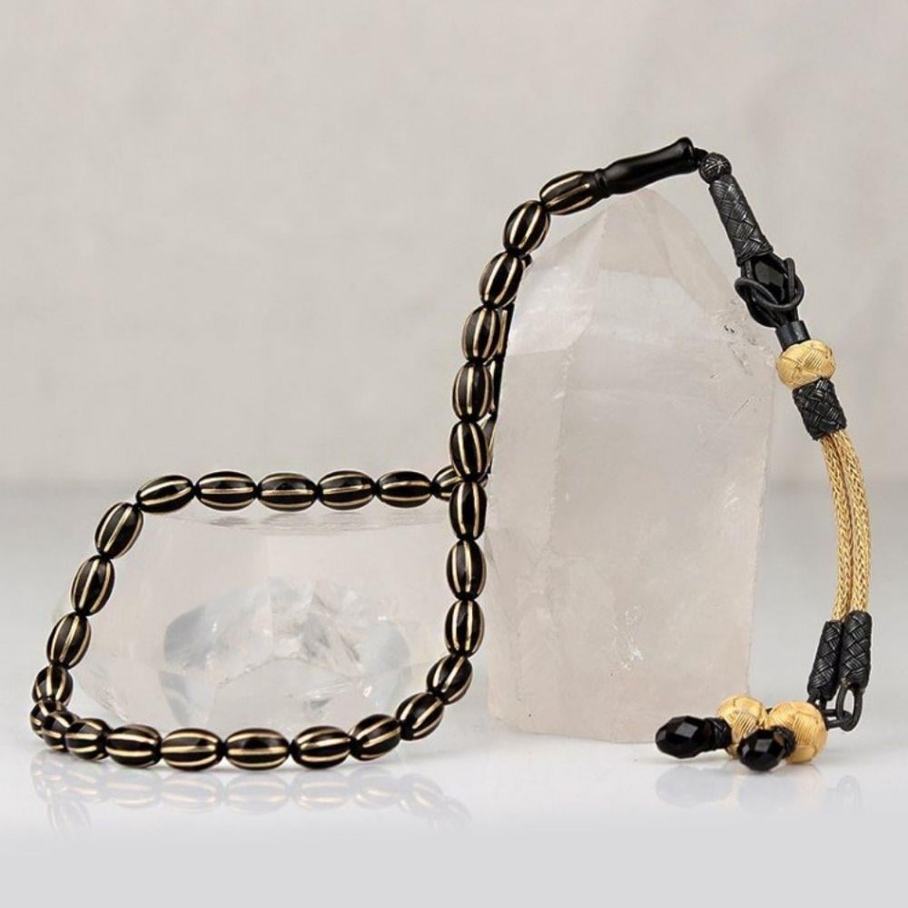 1000 Ayar Kazaz Püsküllü Oltu Taşı Tesbih