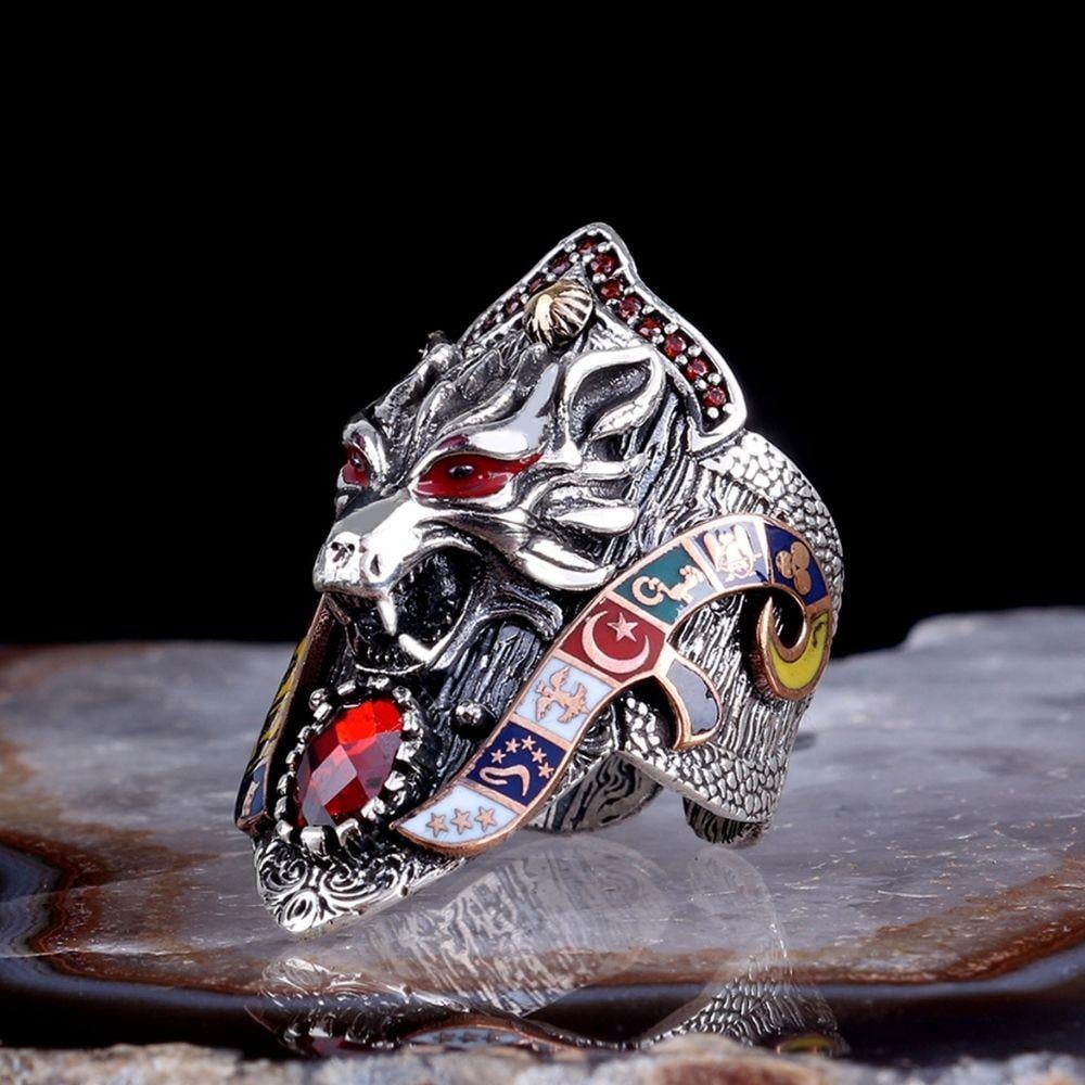 16 Türk Devleti Bozkurt Zihgir Gümüş Yüzük