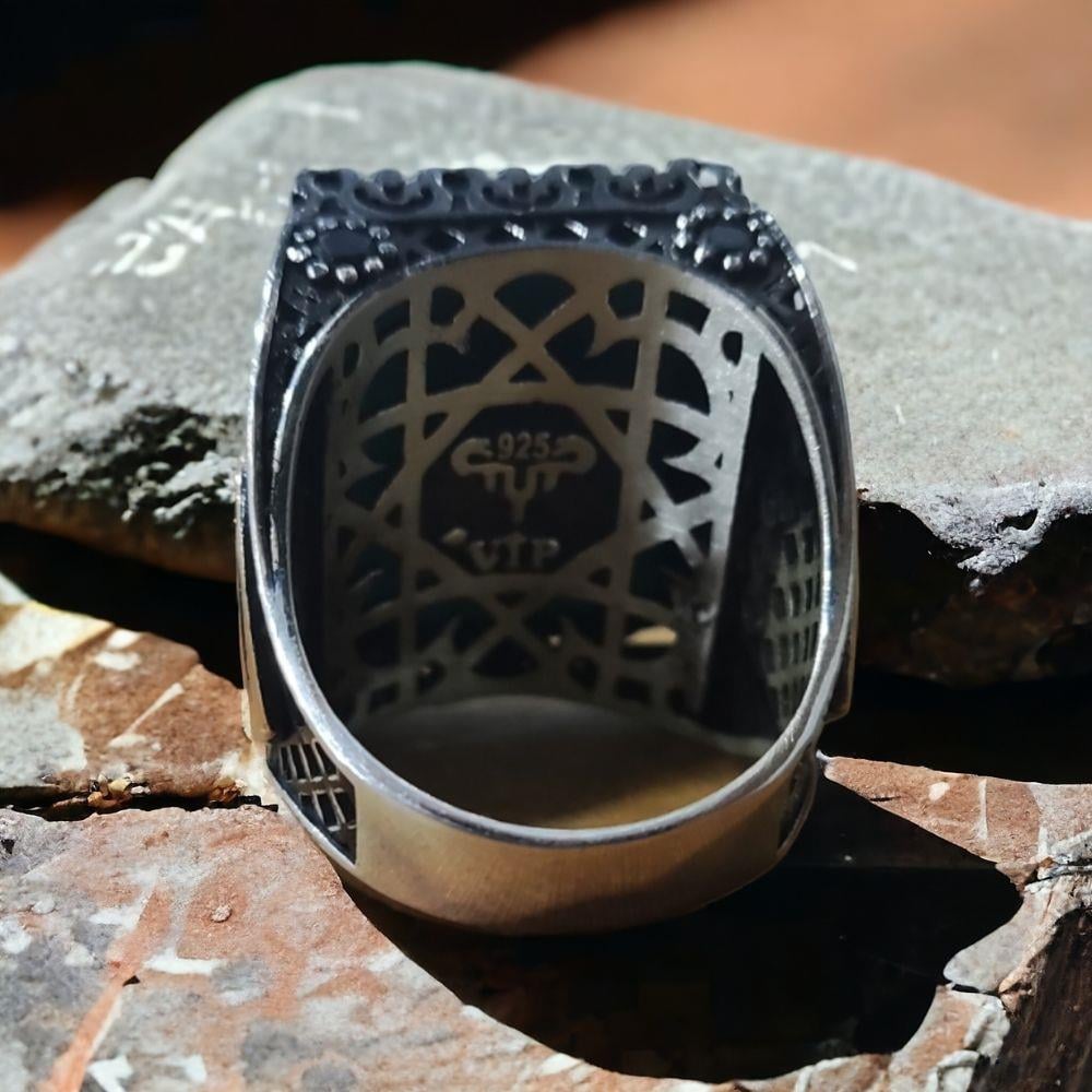 16 Türk Devleti İşlemeli Gümüş Yüzük