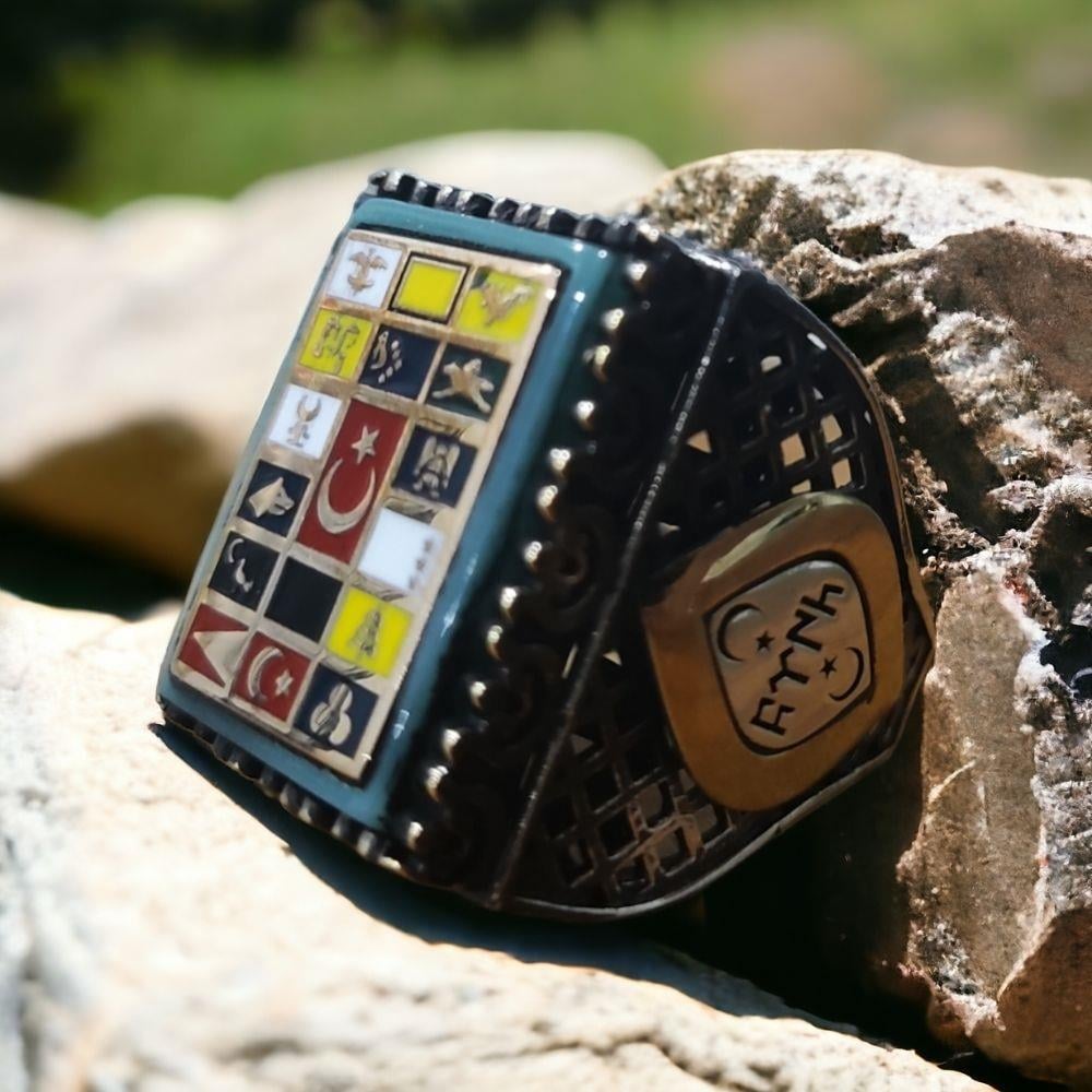 16 Türk Devleti İşlemeli Gümüş Yüzük