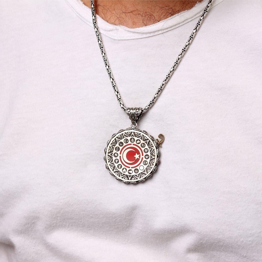 16 Türk Devleti Madalyon Gümüş Kolye