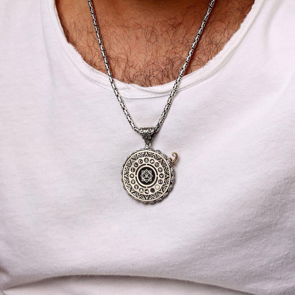 16 Türk Devleti Oğuz Kağan Mührü Madalyon Gümüş Kolye